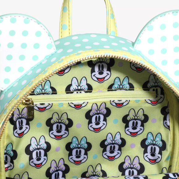 Loungefly Disney Minnie Mouse Pastel Polka Dot Mini Backpack and Wallet